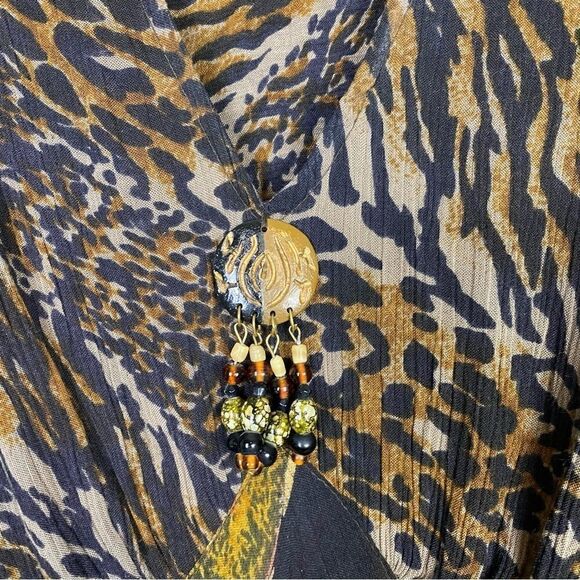 Vintage Karin Stevens Brown & Black Animal Print A Line Dress - Picture 4 of 6